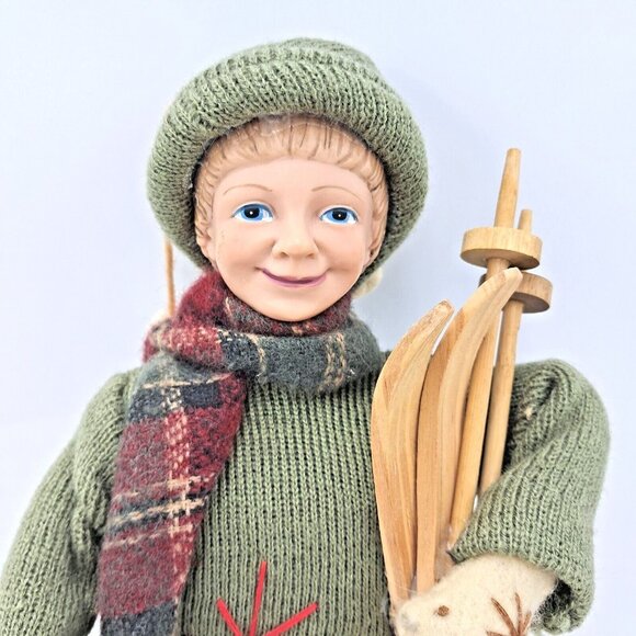 Handcrafted Male Skier-Quality Materials-Wooden Skis-14 Inches-European Made - Picture 9 of 10